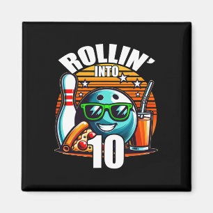 Rolla in die 10 Bowling-Geburtstagsfeier 10. Gebur Magnet