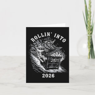 Rolla'nd in 2026 Lustiger Cowboy-Waschbär Frohes N Karte
