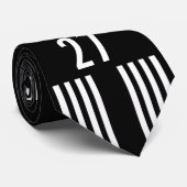 Rollbahn-Krawatten-Weiß-Text Krawatte (Gerollt)