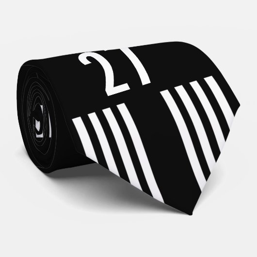 Rollbahn-Krawatten-Weiß-Text Krawatte (Gerollt)