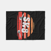 Rollbrett Skate Retro Skateboarding Skateboarder Fleecedecke (Vorderseite (Horizontal))