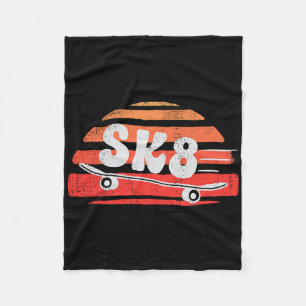 Rollbrett Skate Retro Skateboarding Skateboarder  Fleecedecke