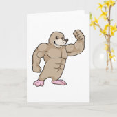 Rolle als Bodybuilder mit großen Muskeln Karte (Gelbe Blume)