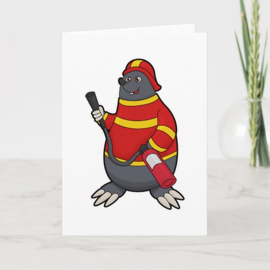 Rolle als Feuerwehrmann mit Feuerlöscher Karte (Vorderseite)