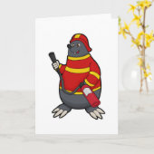 Rolle als Feuerwehrmann mit Feuerlöscher Karte (Gelbe Blume)