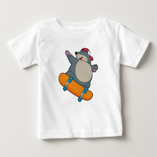 Rolle als Skater mit Skateboard Baby T-shirt (Vorderseite)