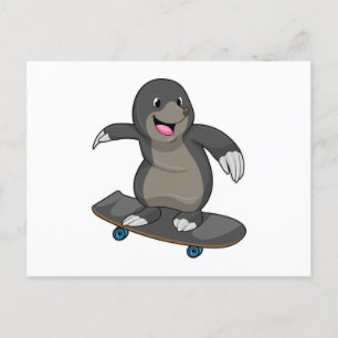 Rolle als Skater mit Skateboard Postkarte