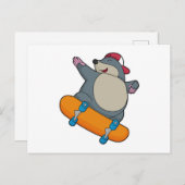 Rolle als Skater mit Skateboard Postkarte (Vorne/Hinten)