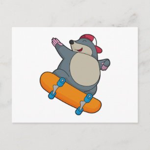 Rolle als Skater mit Skateboard Postkarte