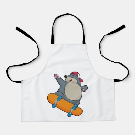 Rolle als Skater mit Skateboard Schürze (Vorderseite)