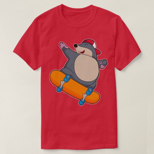 Rolle als Skater mit Skateboard T-Shirt (Design vorne)