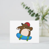 Rolle als Skater mit Skateboard und Helm Postkarte (Stehend Vorderseite)