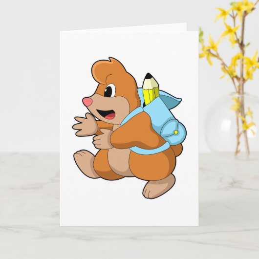 Rolle als Student mit Rucksack Karte (Gelbe Blume)