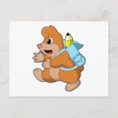 Rolle als Student mit Rucksack Postkarte (Vorderseite)