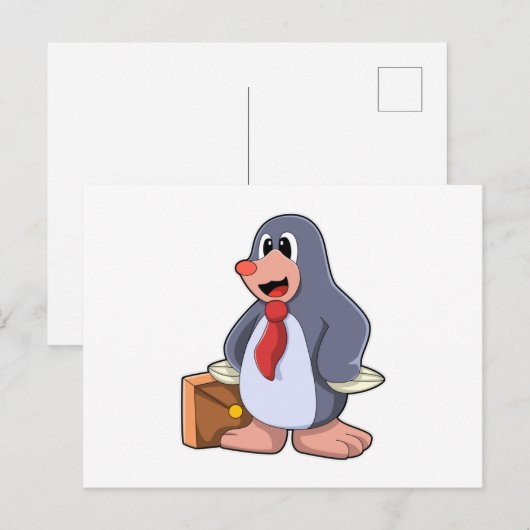 Rolle als Unternehmer mit Beutel Postkarte (Vorne/Hinten)