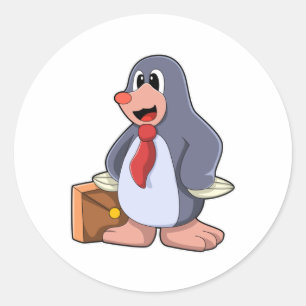 Rolle als Unternehmer mit Beutel Runder Aufkleber