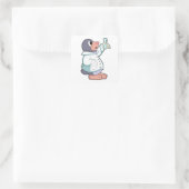 Rolle als Wissenschaftler mit Prüfrohr Quadratischer Aufkleber (Tasche)