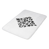 Rolle-Damast-Entwurfs-Schwarzes Badematte (Schrägansicht)