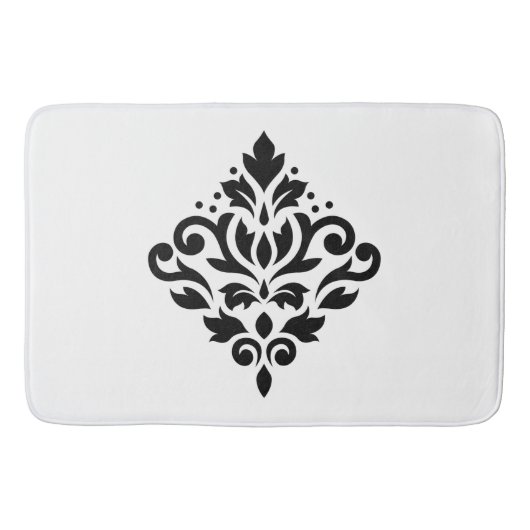 Rolle-Damast-Entwurfs-Schwarzes Badematte (Vorderseite)