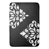 Rolle-Damast-Kunst Ib Weiß auf Schwarzem Badematte (Vorderseite Vertikal)