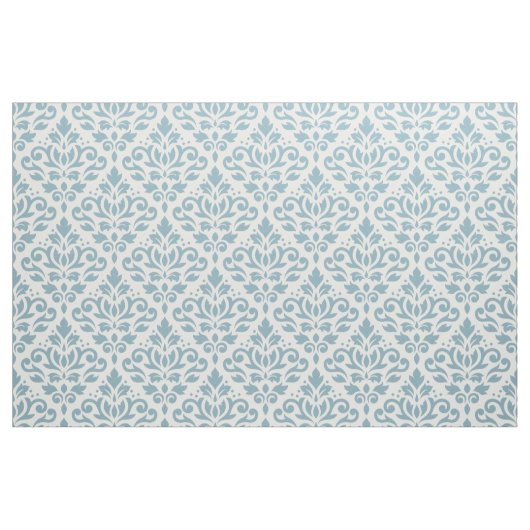 Rolle-Damast-Muster-Blau auf Creme Stoff (Yard (91,4 cm))