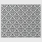 Rolle-Damast-Wiederholungs-Muster-Schwarzes auf Geschenkpapier (Flach)