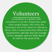 Rolle der Freiwilligen Runder Aufkleber (Vorderseite)