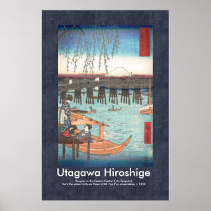 Rolle-Entwurf Hiroshige Ryogoku Woodblock Druck Poster