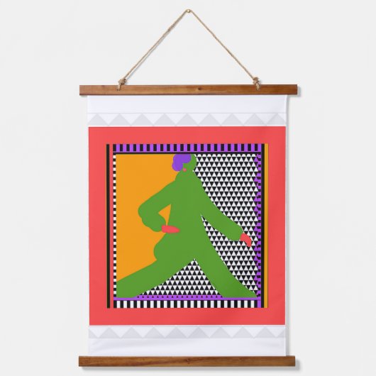 Rolle grün wandteppich mit holzrahmen (Vorderseite)