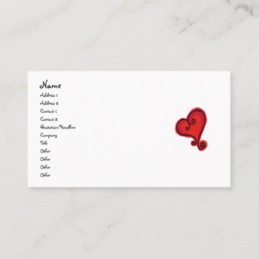 ROLLE-HERZ-Visitenkarte Visitenkarte (Vorderseite)