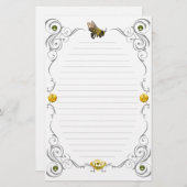 Rolle-Honig-Biene gezeichnet Briefpapier (Vorne/Hinten)