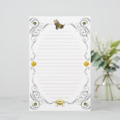 Rolle-Honig-Biene gezeichnet Briefpapier (Stehend Vorderseite)