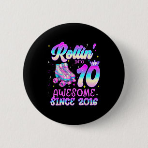 Rolle in 10-jähriges 10. Geburtstagsmädchen Roller Button