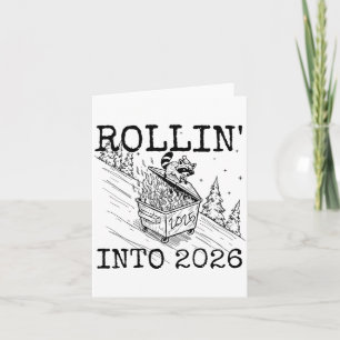 Rolle in 2026 Waschbär Lustiges Neujahr Waschbär T Karte