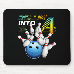 Rolle in 4 Retro Bowling Geburtstagsfeier 4. Gebur Mousepad