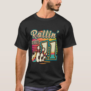 Rolle in Bowling 11 Jahre alte Vintage-Geburtstags T-Shirt