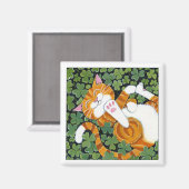 Rolle in Clover - Cat Art Magnet (Vorderseite/Rückseite)