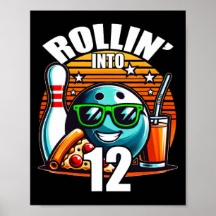 Rolle in den 12 Bowling-Geburtstag 12. Geburtstag Poster
