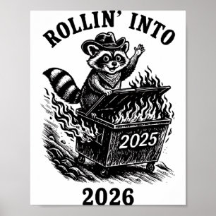 Rolle in den 2026 Waschbären Lustige Müllcontainer Poster
