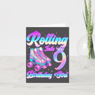 Rolle in den 9-jährigen Rollschuhlauf 9. Geburtsta Karte
