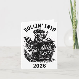 Rolle in den Jahr 2026 Waschbär Lustiges Müllconta Karte