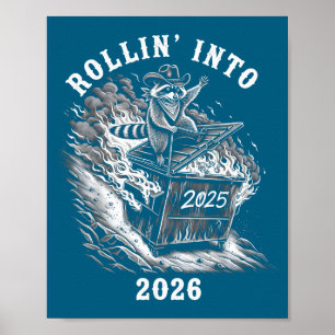 Rolle in den Waschbär 2026 Lustiges Müllcontainer- Poster