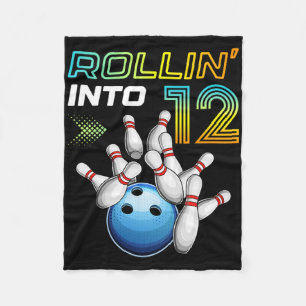Rolle in die 12 Retro Bowling Geburtstagsfeier 12. Fleecedecke