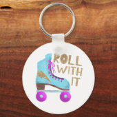 ROLLE MIT IHM | Retro Roller Skate der 80er Jahre Schlüsselanhänger (Vorderseite)