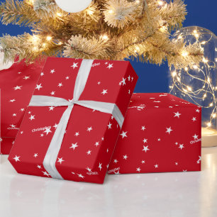 Rolle, Name, Muster für festliche Rot- und Weißste Geschenkpapier