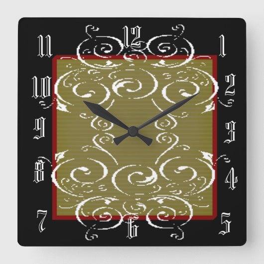 Rolle Quadratische Wanduhr (Vorderseite)