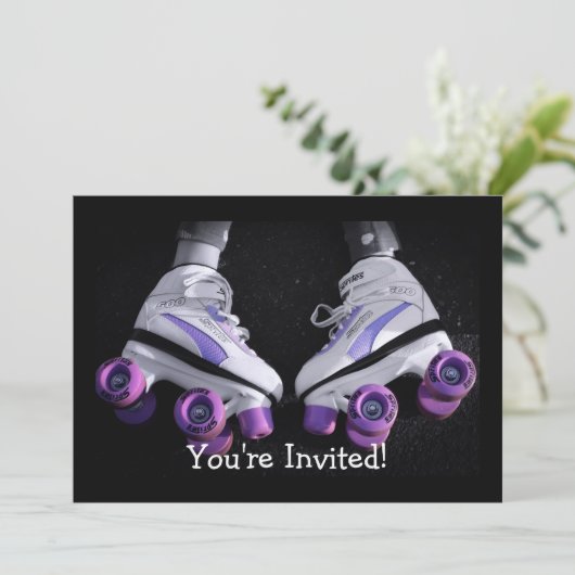 Rolle Skate-Einladung Einladung (Stehend Vorderseite)
