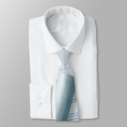 Rolled Blueprint Bau Zuhause Reparatur Necktie Krawatte (Gebunden)