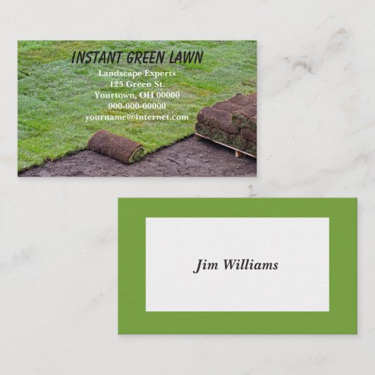 Rolled Green Sod Visitenkarte (Vorne/Hinten)