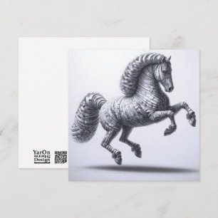 Rolled Magazine Paper Horse Grußkarte Mitteilungskarte
